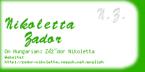 nikoletta zador business card